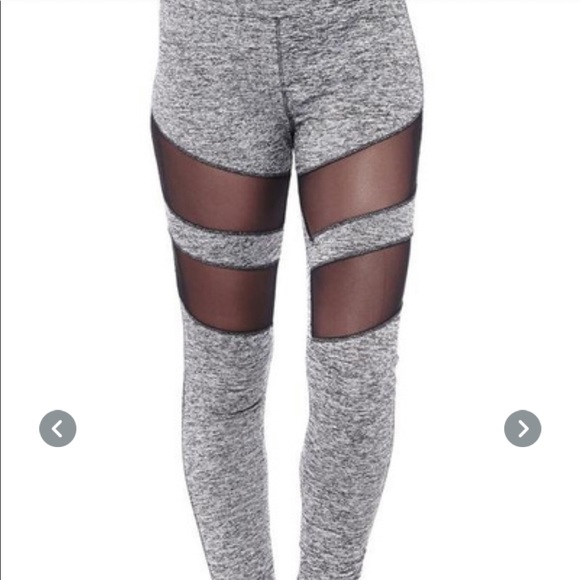 Electric yoga tummy tuck mesh racer legging - Picture 2 of 5